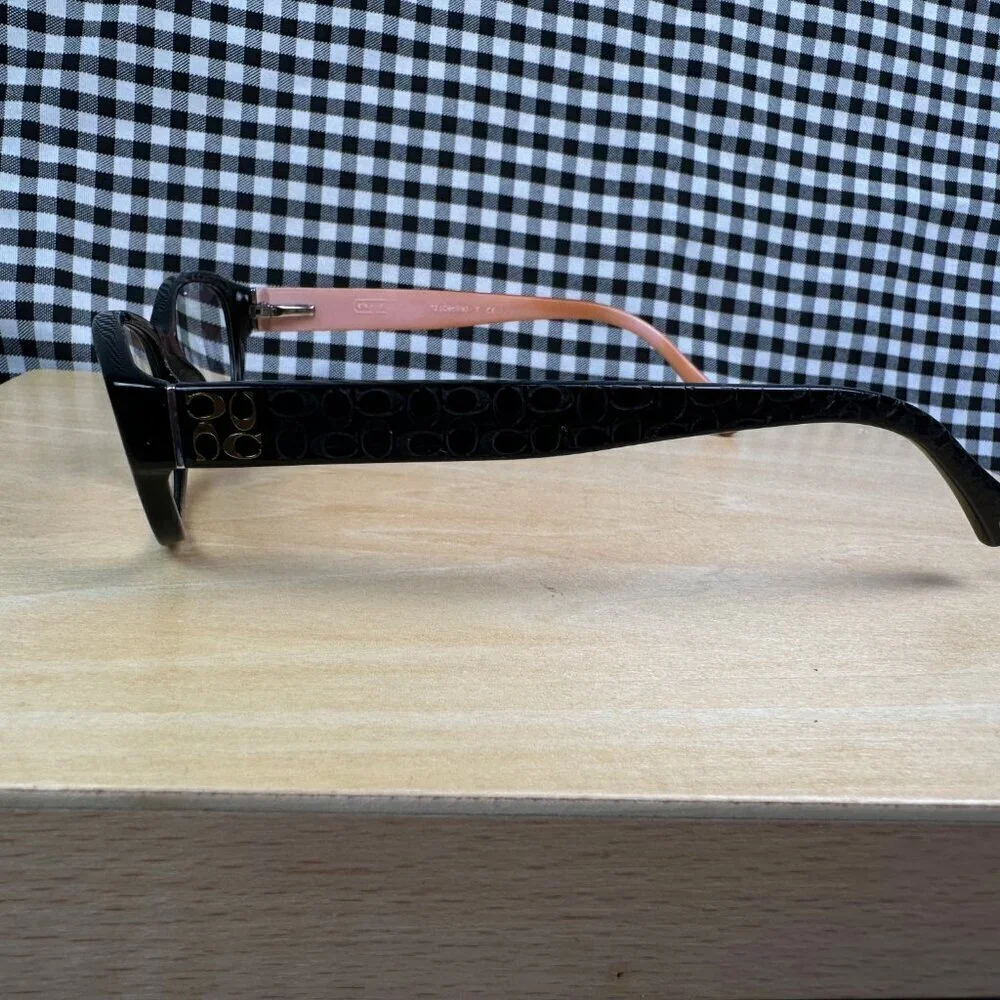 Coach 5053 Black Oval Acetate Eyeglasses Retro Style